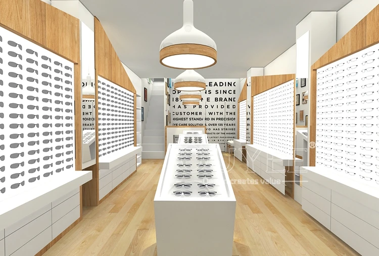 Custom Wooden Glass Store Counter Shop Names Optical Frame Eyewear Display