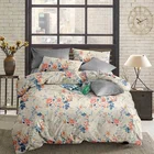 Malaysia home textile beautiful duvet cover microfiber sheet set king fitted bedding wedding bed sheet
