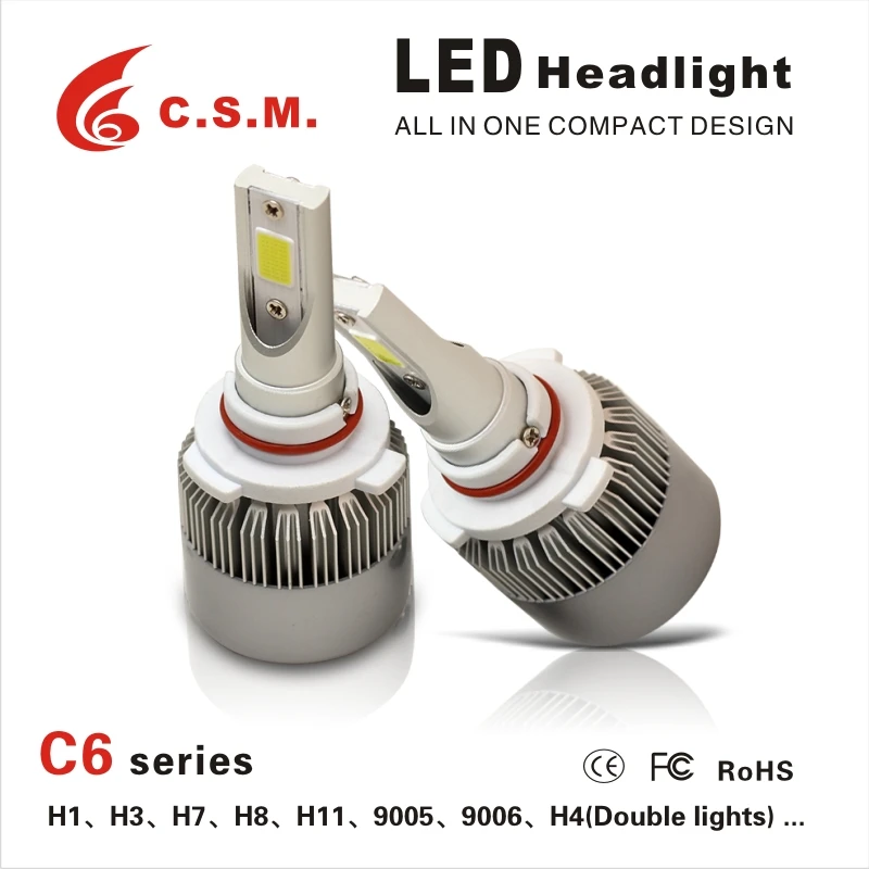led car lamp for h4 h7 cob chip led headlight/ hot sell modal h4