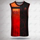 wholesale OEM custom made design black red high quality mesh basketball jersey high quality basketball jersey size 4XL