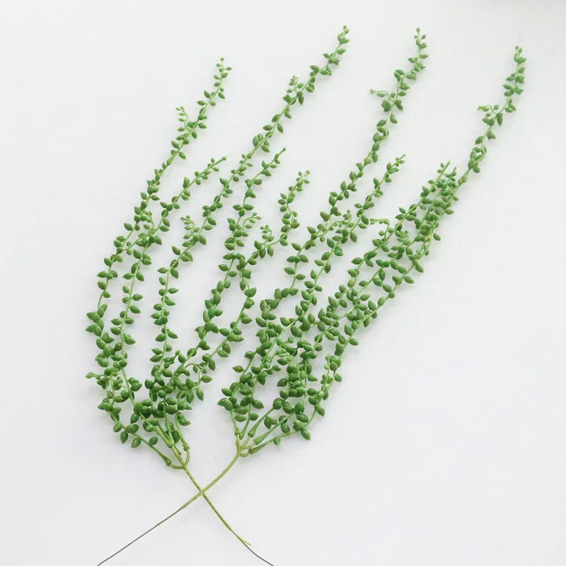 Flone 3 Branch Simulation Succulents Lover Tears Green Rattan Wall Hangings Artificial Plant Home  Home Party Leisure Decor (5)