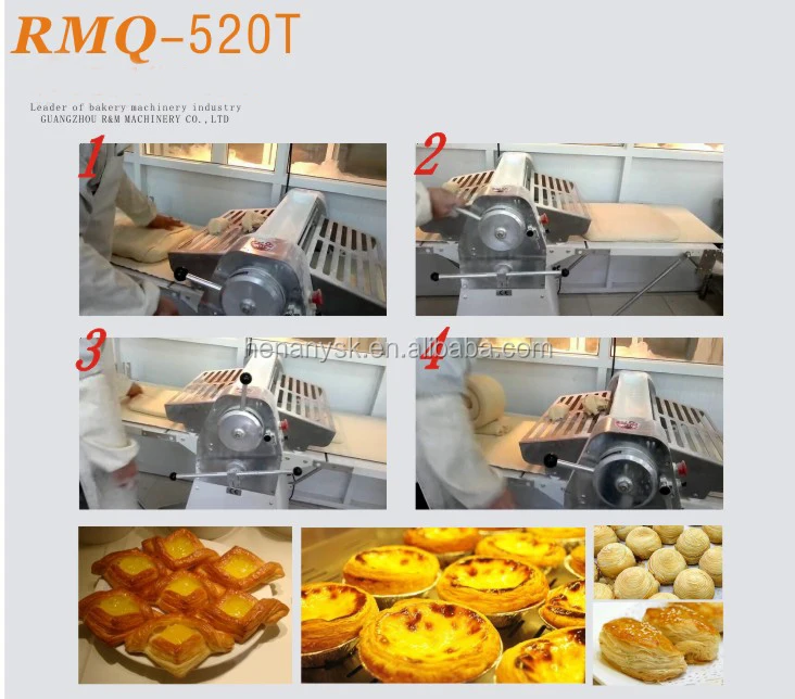 CE Electric Conveyor Belt  Table Top  Roller Dough Croissant Commercial Pastry Rolling Dough Sheeter