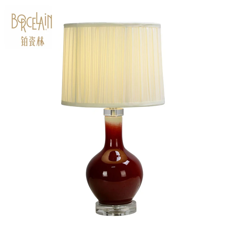 Porcelain Crystal Base Table Light Modern Decorative Lamps
