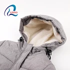 Women's fur parka thickenlambs wool fleece lined cotton winter coat with hood