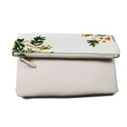 2019 China manufacturer simple design leather white clutch bag for lady