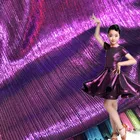 polyester elastic slinky rib foil knitted fabric for dress lady garments