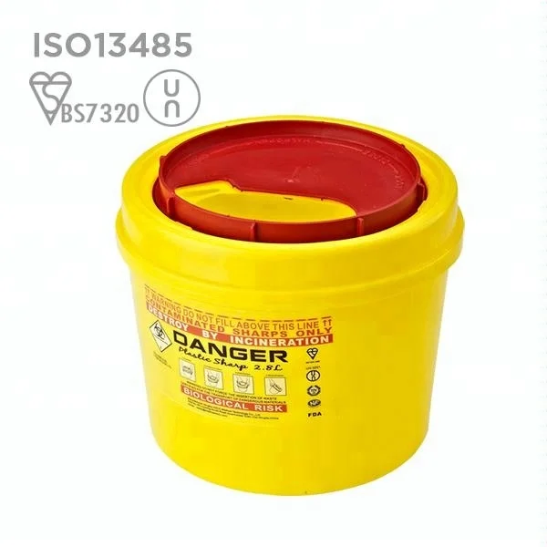 3L Biohazard Medical Container with Round Shape and Puncture Resistant