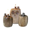 Best Selling Decorative Magic Stone Owl Oil Burner Kerosene Lamp for Restaurants