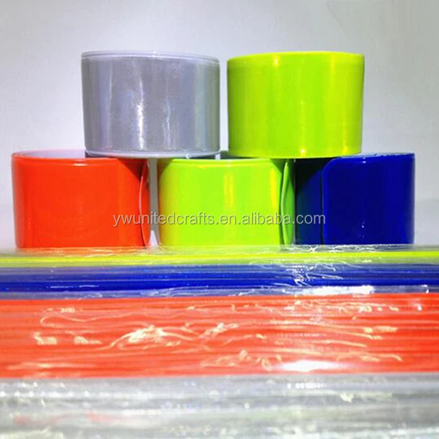 promotion fashion safety reflective wristband/child pvc slap