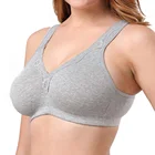 Wholesale Unpadded Soft Cotton Bra,Breathable Women's Plus Size Wire Free Ultrathin Lace Bra