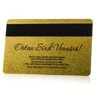Free Sample Plastic Pvc Hico Loco Magnetic Stripe Card With Metallic Golden Craft