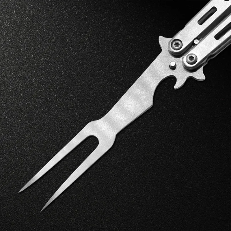 Factory Csgo Butterfly Knife Style Fork Tactical Bbq Fork With Bottle