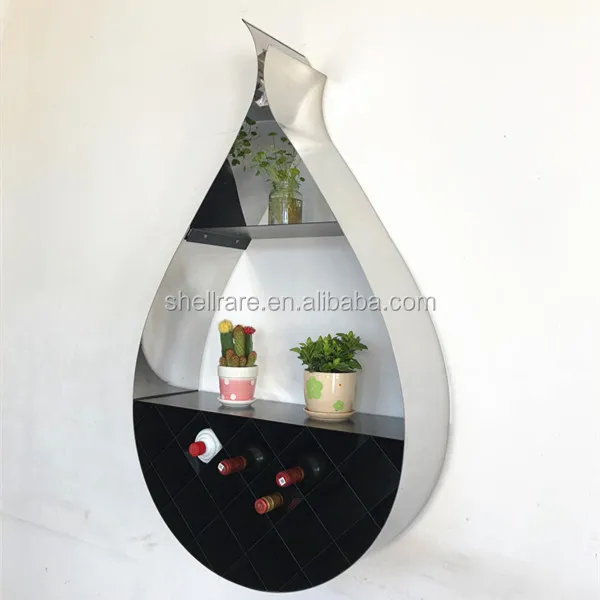 Water Drop Shape Wall Hanging Modern Wine Bar Cabinet And Kitchen