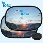 Collapsible Customized Logo Printing Mesh Static Cling Car Side Window Sunshade