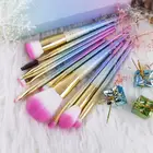 10pcs hot selling synthetic hair rainbow makeup brush set