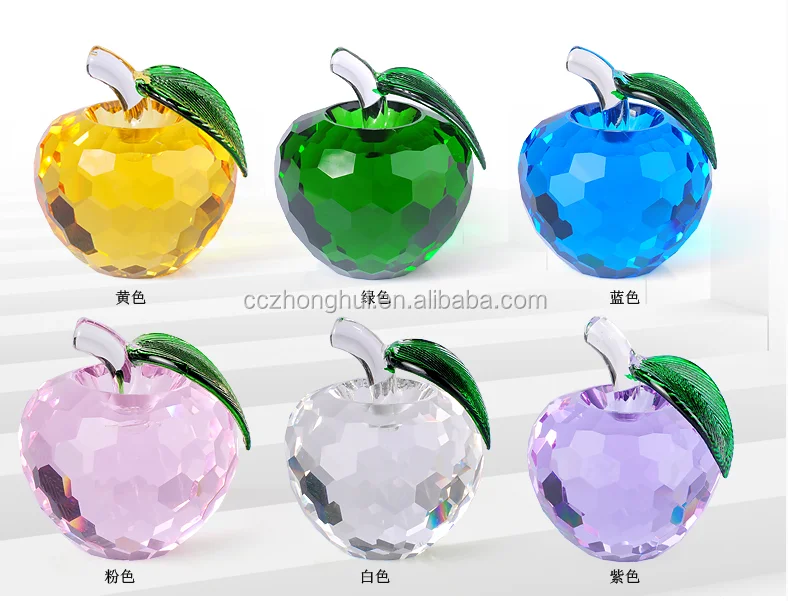 2019 crystal colorful apple for weeding gift