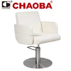 White Color Salon Furniture Beauty Equipment Stainless Steel Base Styling Chair