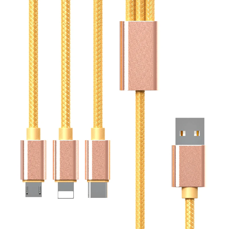 Custom logo wholesale usb cable 3 in 1 multi charger all one data for low price - ANKUX.COM