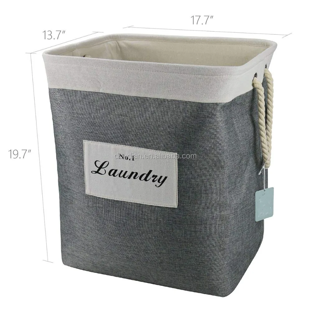 cotton linen laundry bag clothes hamper storage laundry basket