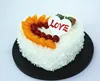 Lifelike heart shaped fake birthday cake model for display