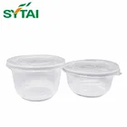Various Sizes Transparent Disposable Plastic Salad Bowl with Lid
