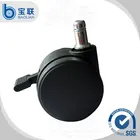 2.5 Inch Black Plastic Wheel Grip ring stem locking office chair caster