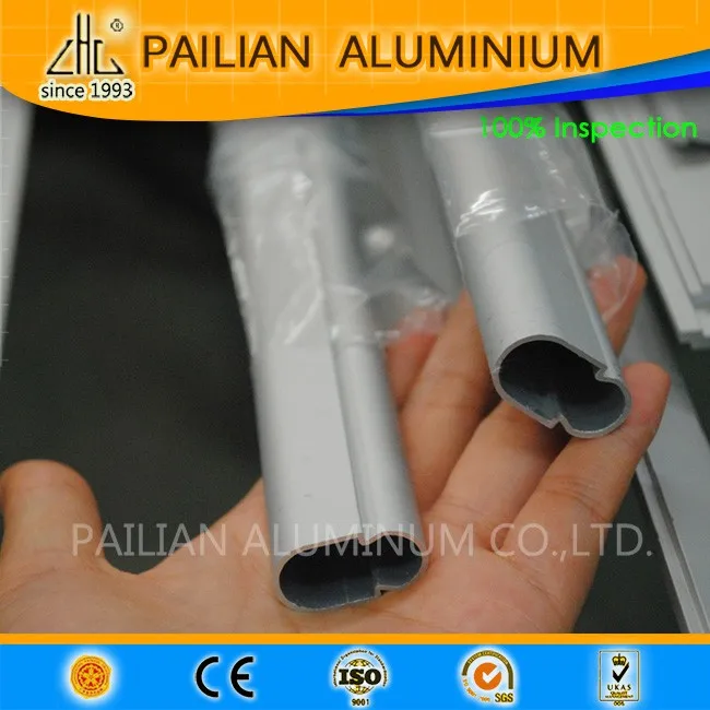 Aluminium oval tube for wardrobe , aluminium wardrobe profiles , aluminium profile for wardrobes