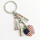 Custom metal usa decorative keychain new york travel keychains
