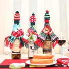 Christmas Decoration Mini Knitted Hat Cap and Scarf for Wine Bottle