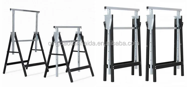 heavy duty 2-pack saw horses portable height adjustable trestle
