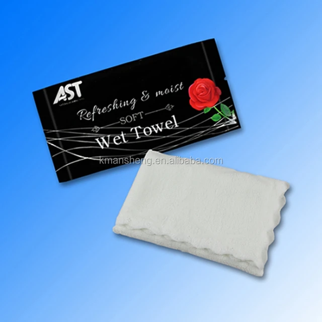 packed airline wet tissues refreshing microfiber wet towel