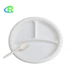 3 Compartment 10 inch round biodegradable corn starch plates for party