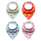 2018 Hot Sales 100% Organic Bandana Triangle Cotton white Baby Bib For Drooling And Teething Baby Bibs Bandana