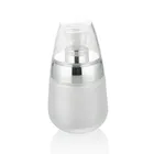 skin care 30ml round shape glass bottle packaging with aluminum lotion pump
