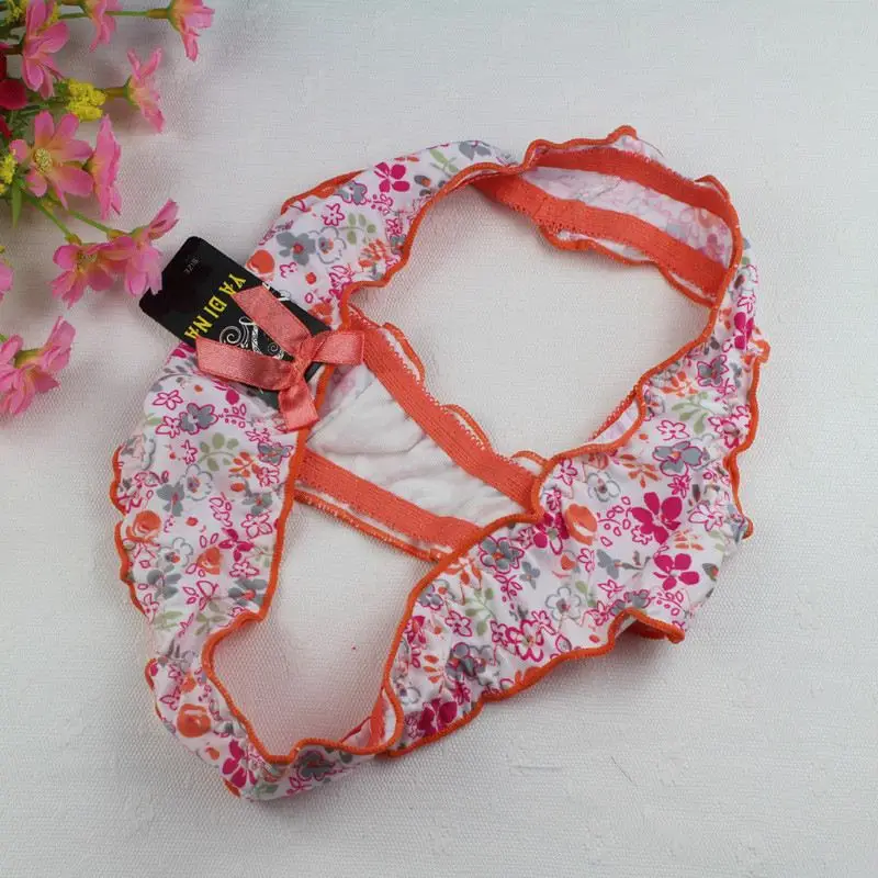 Stock 2016 Lovely girl comfort watermelon red Cotton Real Bow women underwear thongs bragas women panties sey underwear women br