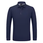 Customize high quality commercial 100% cotton men long sleeve polo T shirts
