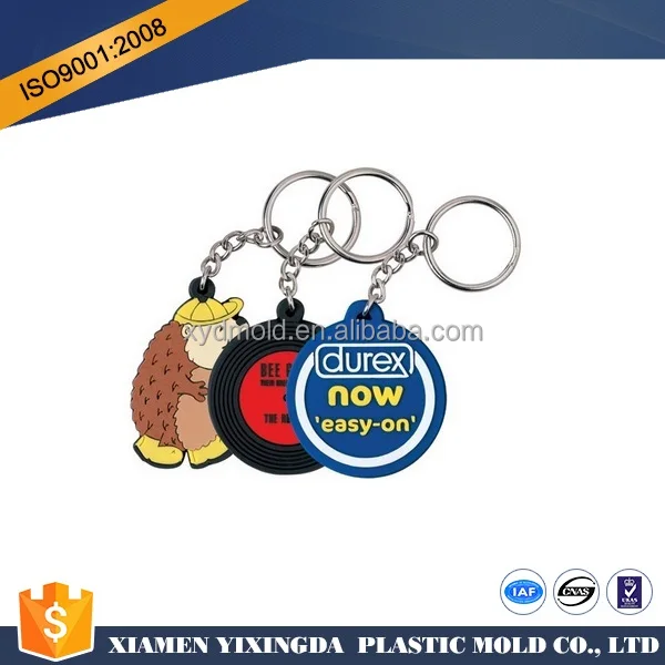 custom promotional silicone keyring 3d soft pvc keychain