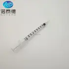 Medical safety free sample 1ml colored orange cap insulin syringe 100iu with needle
