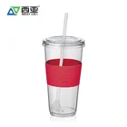 Hot water polystyrene sleeve no handle double layer clear plastic cups with logo