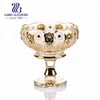 9.5inch electroplate golden glass fruit bowl with stand and prunt decoration