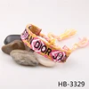 Wholesale charm bracelet letters embroidered ethnic woven bracelet with great price