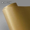 1.52x30m Adhesive PVC Material Vinyl Sticker Color Gold 3D Carbon Fiber Foil For Car