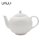 Personalized logo coffee pots large 1400ml white porcelain tea pot for restaurant