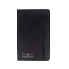 Labon Custom Silver Hot Stamping Logo Journal Black Leather Note Book