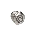 Long Lifespan Flat Led Illuminated Push Button Nickel Plated Brass Button Switch