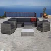 Simple style large outdoor sofa customizable hotel business rattan sofa set furniture