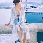 Ladies casual cardigan long mesh dress large size women's clothing