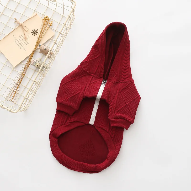 Japan and South Korea best-selling pet clothes autumn and winter knitted hoodie sweater Dog sweater jacket