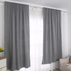 Free Sample 2019 Hot Sale Home Good Linen Look ready made Blackout Window Curtains for the living room