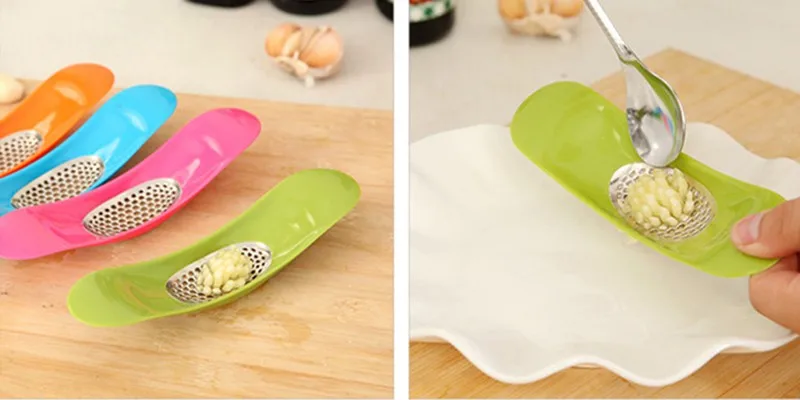 1PC Stainless Steel+Plastic Garlic Press Crusher Chopper Accesorios Households Vegetable Cutter Grater Kitchen Tools KC1519